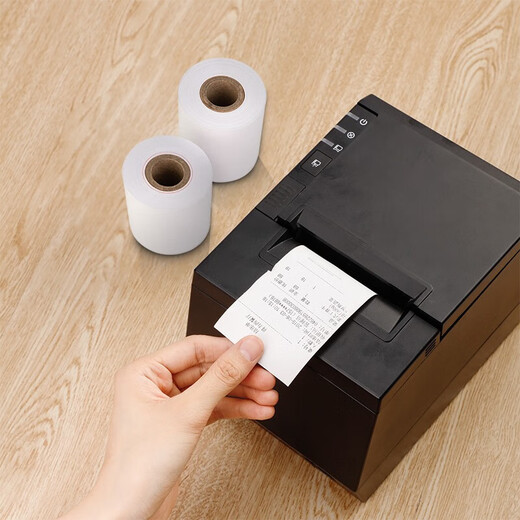 Deli Thermal Cash Register Paper Small Invoice Paper No Glue-free 57x50mm Meituan Takeout Paper Note Printing Paper 80mm 11762 57*50 Model 14.5 meters/roll 32 rolls
