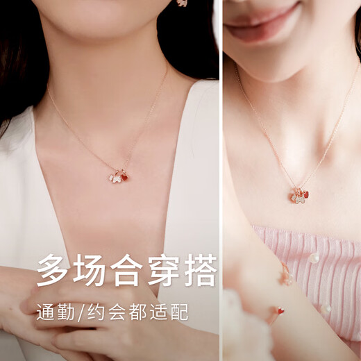 AGATHA/Aijiasha Love Puppy Silver Necklace for Women Birthday Gift for Girlfriend and Best Friend Light Luxurious and High-end Pendant