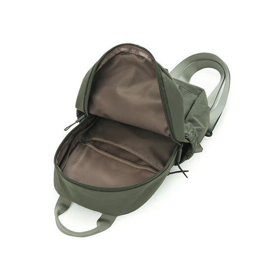 Women's backpack lightweight nylon small schoolbag simple and versatile backpack crossbody bag khaki