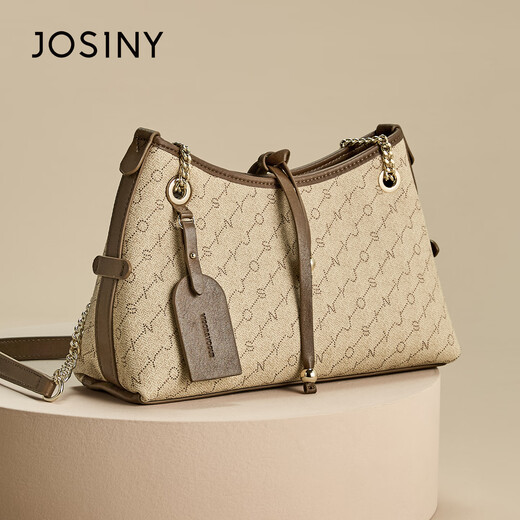 Bolsa de hombro Zhuosini con cremallera impresa en la bolsa europea y americana que viaja en el hombro versátil temperamento de San Valentín Bolsa de axilas Presbyopia Caki