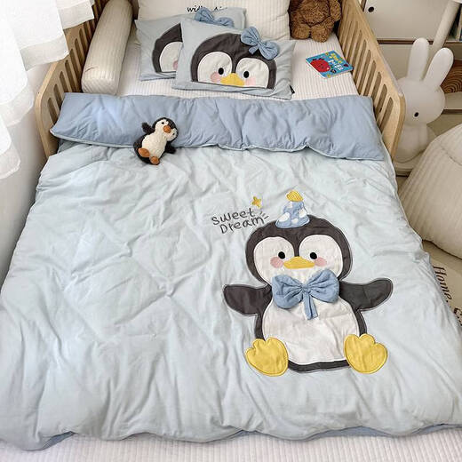 Tiger à trois avril mignon Disney Donald Duck Mickey Baby Quilt Couverture simple Classe A-Classe Super Soft Pure Coton Tricot Tricoted Children's Baby Quilt Cover Q-Version Blue Elephant Style Free Figet Figet Figet (Couper Couverture 200 * 230cm) 12015