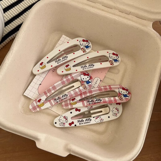 Girly Heart Sanrio Hello Kitty Water Drop BB Clip Fun Hair Clip Bangs Side Clip Versatile Small Fresh Hair Accessories for Women Hello Kitty BB Clip 4 Pack