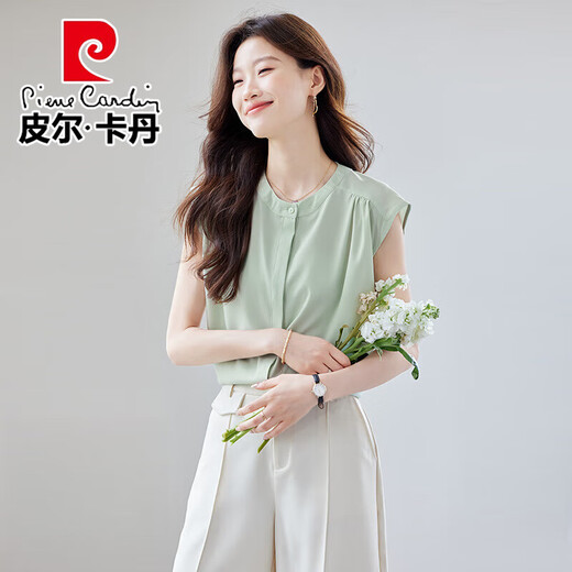 
Pierre cardin puff sleeve contrasting professional shirt for women 2025 summer new solid color simple short-sleeved shirt for women casual top 9900 apricot shirt M