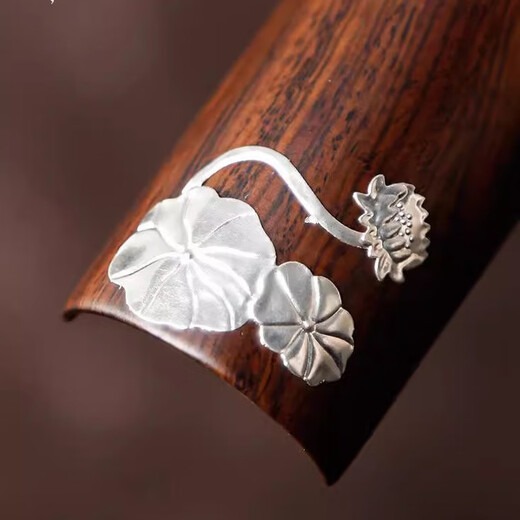 Wen Yijia Black Sandalwood Tea Spoon Take Tea Spoon to Appreciate Tea Lotus Kung Fu Tea Set Accessories for Wake-Up Tea Lotus Tea Ceremony Six Gentlemen Split Teaspoon Black Sandalwood Buddha's Hand Tea Spoon