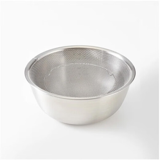 MUJI stainless steel basin tableware household kneading basin vegetable washing basin and basin cooking basin silver L diameter 22*height 9.1cm