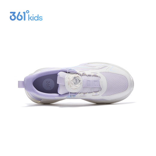 361 Children's Shoes Children's Sports Shoes 2025 Autumn Women's and Large Children's Shock Absorbing Rebound Knob Buckle Casual Running Shoes Purple 35