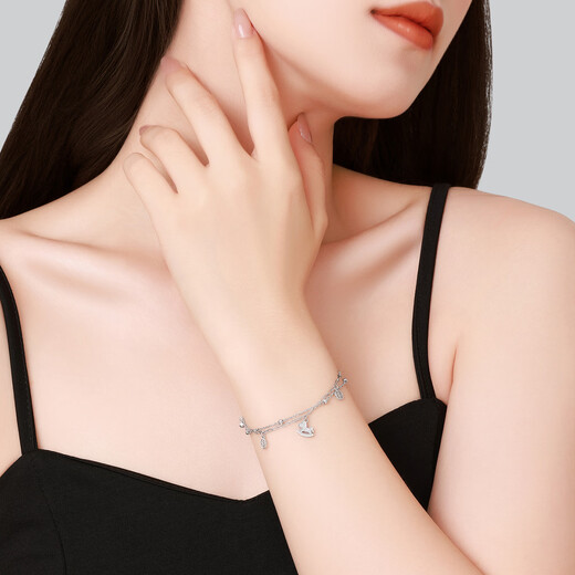 Chao Acer Platinum Instantly Rich Platinum Bracelet for Women PT950 Double-Layered Hand Jewelry Coin Gift Priced at 490 Yuan 4.35g, Chain Length Approximately 16cm + Tail Chain