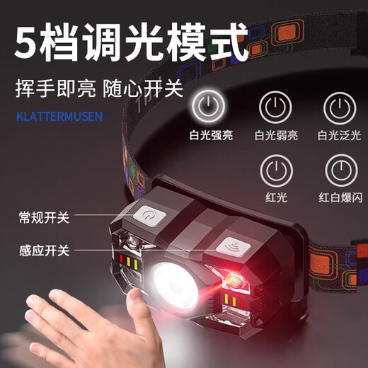 
JCZS German brand night fishing special headlight 2025 new strong light sensing headlight extra long battery life of 100 hours 9900W [with induction upgrade top version] standby 3