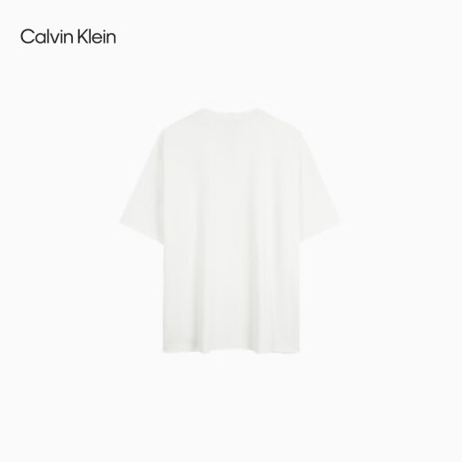 Calvin KleinJeans25早秋新款男士休闲纯色ck字母印花纯棉宽松短袖T恤4RC829G YAA-月光白 M
