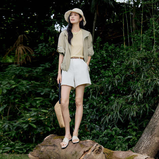 Evely (eifini) Evely Fashion Original Yarn Sun Защита от капюшона короткая куртка для женщин 2025 Лето Новая повседневная универсальная пригородная куртка для женщин зеленый