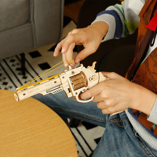 ROKR shotgun M870 Remington children's toy gun birthday gift boy diy building block gun wooden assembly