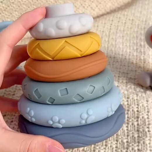 Shantoulin Village Baby Soft Glue Building Bloods Music Empiled Can Motter Teeth Glue Rainbow Circle bébé 0-1 ans Early Education Toys Childre