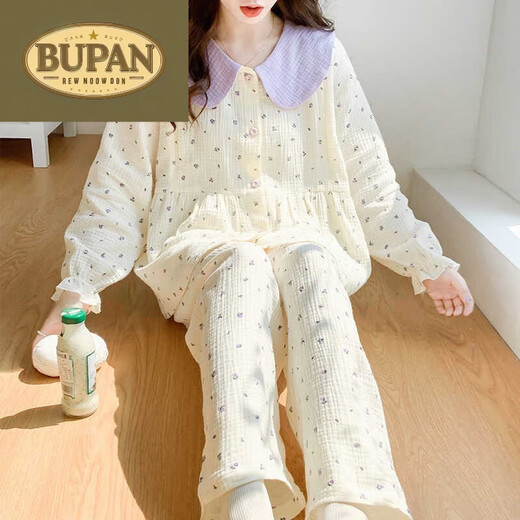 溥畔七夕战袍轻奢A类母婴级纯棉夏季薄款月子服孕妇睡衣产后喂奶哺乳 Q04-A1047(全棉套装) L 码