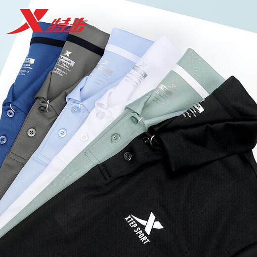 XTEP (XTEP) sports suit for women's summer polo shirt short-sleeved shorts 2025 new breathable solid color quick-drying couple casual clothes Lotus pink suit (pocket zipper) same style for men and women, size larger size S (same style for men and women)