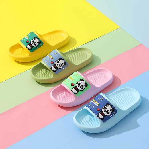 LA CHAPELLE HOMME Men and women children indoor non-slip bath soft bottom cute cartoon sandals blue 32-33