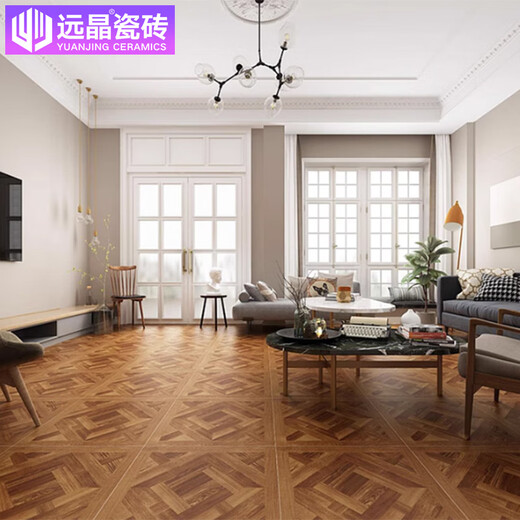 
Yuanjing 600x600 All-ceramic matte white embryo Versailles parquet wood grain brick living room floor tiles imitation solid wood ceramic tiles 6630 mold X-font style all-ceramic 3C Appendix G 600x600