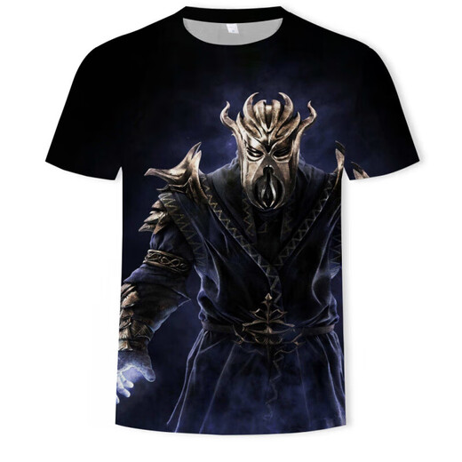 
Han Feinu World of Warcraft Clothes Summer Quick-drying Breathable Lich King Digital Print Men's Round Neck Short 5X SLX691 XXS