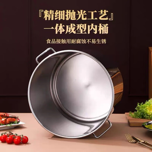 Original price restored after grabbing 304 food grade stainless steel soup bucket with lid, rice bucket, water storage bucket, oil bucket container, additional purchase of 30,000+, diameter 30 cm, height 30 cm