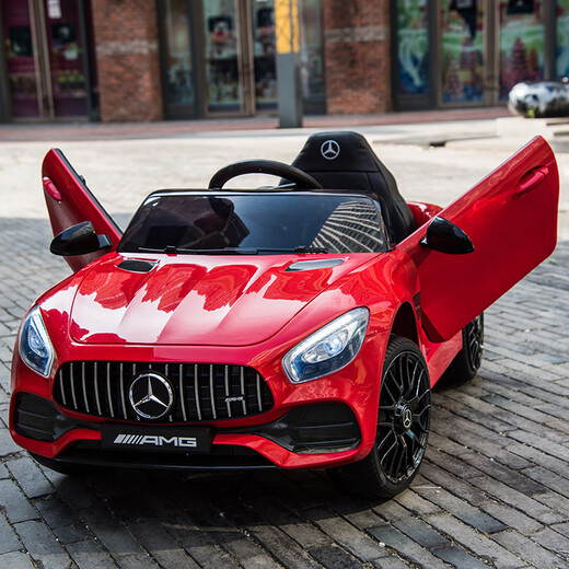 
FUERBAO (FUERBAO) Mercedes-Benz authorized children's electric car four-wheeled car with remote control toy car to sit and give gifts to children's car. Painted four-wheel drive red + hydraulic door + leather seat + soft tire