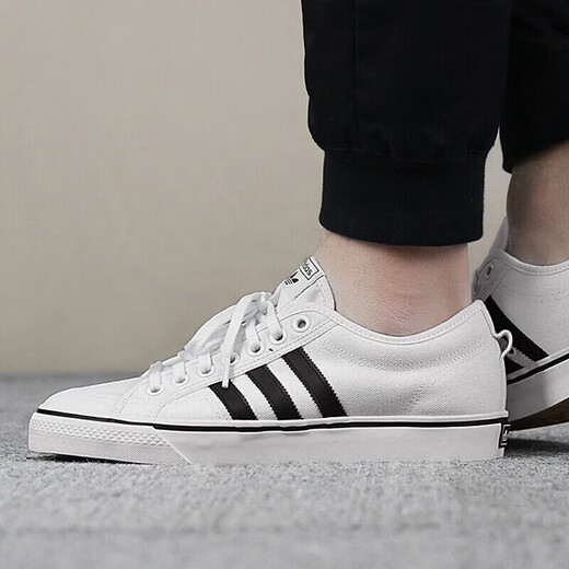 
Adidas new men's shoes sneakers summer low top cushioning anti-slip casual canvas shoes breathable lightweight aw3889/small white shoes 42