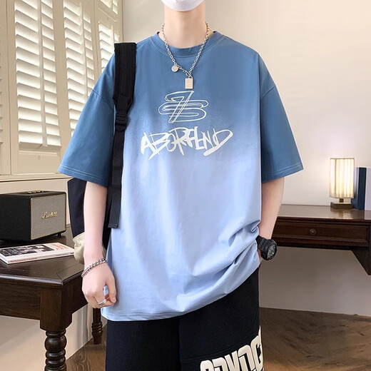 酷章（KUZHANG）青少年冰丝短袖t恤男大童夏季2025新款初中高中学生帅气夏装上衣 jttz--693米色 M 75至105斤