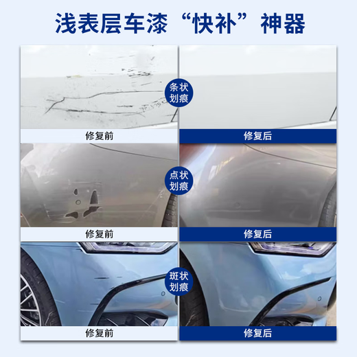 Goodyear Tesla car paint touch-up pen, self-painting car paint repair artifact, wheel repair scratches, original car color matching, Tesla-pure black car paint touch-up pen set (grinding + repair)