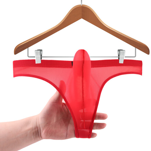 Hengyuanxiang Men's Underwear Elephant Male Transparent T-Pants Low-waist T-Pants Mesh Gun Egg Separation Sexy Shorts Sexy JJ Set Skin Color M 2.0-2.2