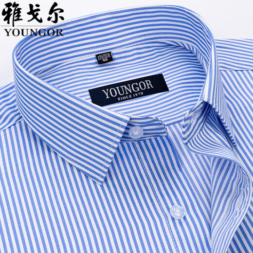 Генеральный директор Yageol Men's Completeme Relave Summer Cotton Business Casual Professional Wear Anti-Wrinkle Free-железа рубашка среднего возраста DX6626 42 Предложения [160-170JIN [JIN равен 0,5 кг]]
