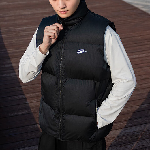 Nike Nike (Nike) Herrenkleidung, Sommersportweste, Laufen im Freien, Fitnesstraining, winddichte und warme Baumwollweste, FB7374-010/Vorgeschlagen, eine kleine Größe zu nehmen