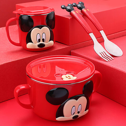 Disney Disney Children's Bowl Big Child's's en acier inoxydable cuillère fourchette de fourchette pour enfants à la maison pour bébé