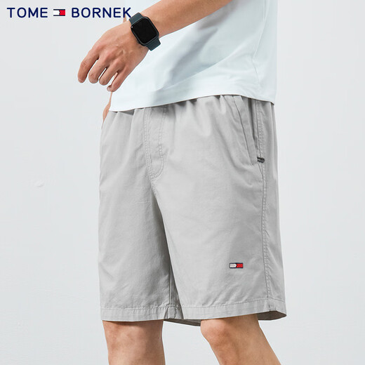 TOMMY JEANS男士夏季纯棉短裤休闲五分裤潮流薄款沙滩运动裤男 9215深蓝 2XL (150-165斤)
