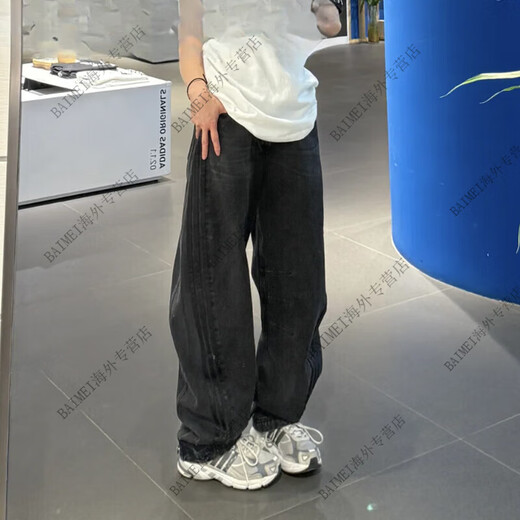 Adidas (adidas) Clover Women's Retro Gradient Effect Washed Denim Sports Pants JX9214/9212/9213 Black JX9213 () 30