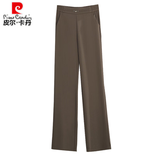 Pier Cardin Elástico Pantalones sueltos de la cintura alta de mediana edad Pantalones rectos de las mujeres de las mujeres primavera y verano Nuevos pantalones de pierna ancha estrechas Pantalones casuales Color de albaricoque (9221) l 28 (circunferencia de la cintura 2 pies 1)