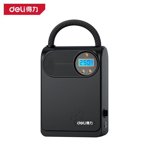 Deli Wireless Inflator Car Inflator Tire Inflator Electric Vehicle Bicycle Inflator Belt to Measure Tire Pressure Wired Best-Selling Model Extremely Fast Flash Charging/Sugar Accurate Pressure Measurement/Automatic Stop When Full