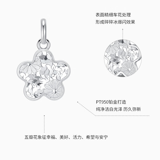 Chao Acer Platinum Crushed Ice Exploding Flower Pendant Women's PT950 Platinum Necklace Birthday Gift Price Single Pendant (Including Labor Cost 260 Yuan) 3.05g