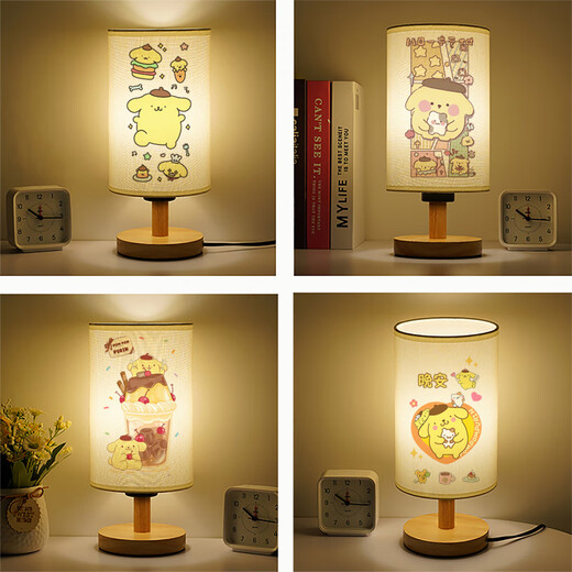 
Sanlio series cartoon children's bedroom bedside voice control warm light night light children's sleep pudding dog dimming table lamp YJR5155 cartoon - three-color light 5-LED light button switch