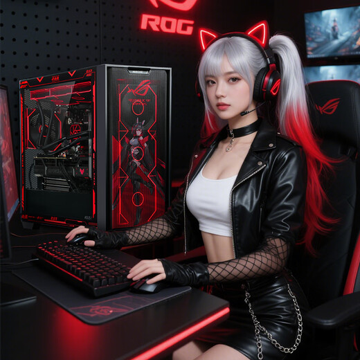 ASUS ROG family bucket Intel i7 high-end e-sports RTX5070Ti/5080 Delta CSGO fearless contract live game assembly computer host DIY assembly machine 265KF+ASUS RTX5080+2TB+water cooling