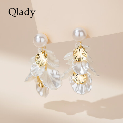 Qlady is suitable for summer holiday style earrings for women silver needle earrings 2025 new high-end light luxury earrings gift
