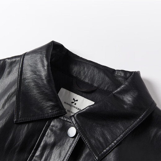 Xiangying black leather jacket for women small 2025 autumn new high-end cool and cool short pu leather jacket black S 55/80A/85-95Jin Jin is equal to 0.5 kg