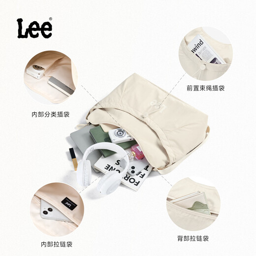 Lee Crossbody Bag für Frauen 2025 Sommer Neue Wolkentasche Große Kapazität Casual Outdoor Rucksack Puff -Bag Pendelumbeltasche Creme Weiß weiß