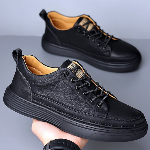 Chaussures des jeunes hommes Spring et automne chaussures en cuir décontractées pour hommes Chaussures de sport à tendance polyvalente Chaussures à tendance blanches 6622 blanc 43