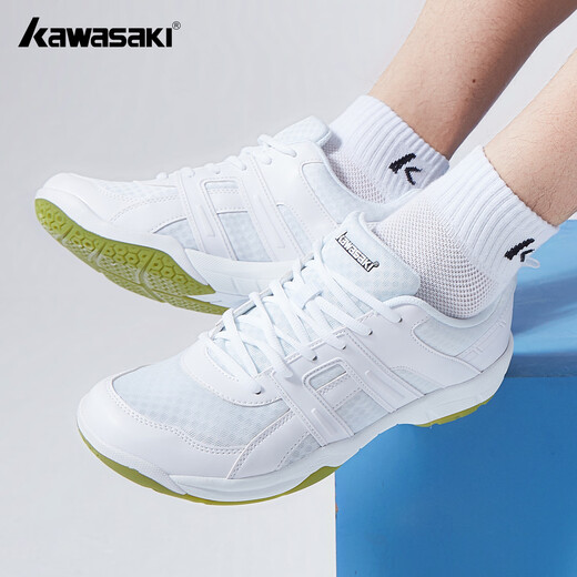Kawasaki Kawasaki badminton shoes wear-resistant shock-absorbing breathable men's and women's sports running shoes k-073 professional white 42