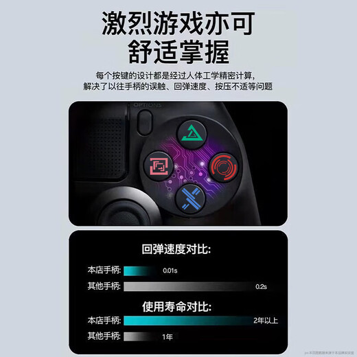 Made by Jinggong Intelligent Manufacturing, suitable for Sony ps4 console controller, wireless Bluetooth Pro game console, elite computer, PC version, Steam platform, Black Myth, Wukong Horizon, two-player peripheral joystick, electro-optical blue limited edition, top-notch 2nd generation chip + super long battery life + zero button delay, supports original PS4 console, national bank, Hong Kong, US and Japan version, notebook, mobile phone and multiple platforms