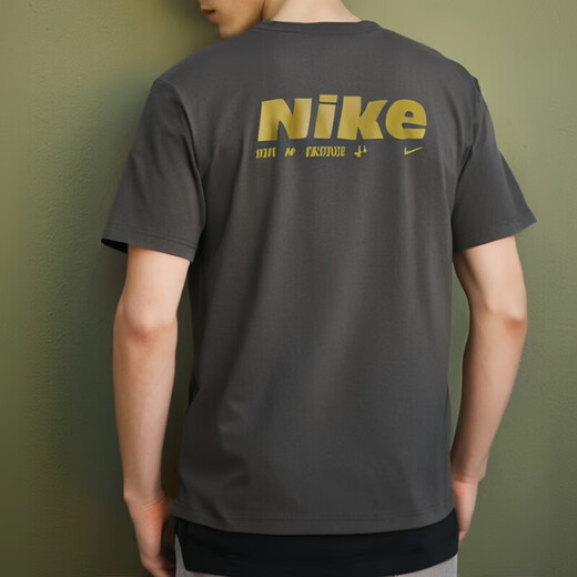 耐克（NIKE）短袖t恤2025夏季新款HYVERSE DRI-FIT男子速干半袖圆领上衣 中灰/沙漠苔绿/银HV4882-299速干 M