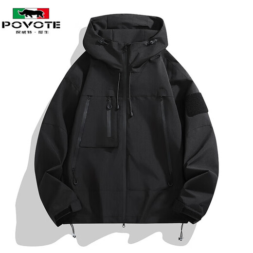 POVOTE assault men's and women's clothing spring and autumn 2025 new windproof and waterproof trend J91 ivory white 2XL 135-150Jin Jin is equal to 0.5 kg