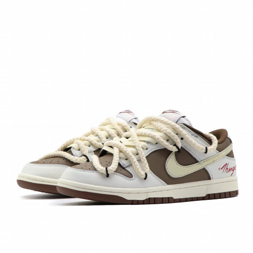 耐克（NIKE）定制球鞋 Dunk Low 反转摩卡手绘解构白棕色休闲防滑低帮板鞋 反转摩卡 原鞋货号DD1503-124 41