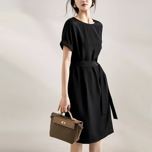 Ehangy International Light Light Light Luxury Dress Summer Женская одежда 2025 Новая слабая тонкая и удобная маленькая шелковая юбка Мустанг Розовая [высококачественная подарочная коробка] l