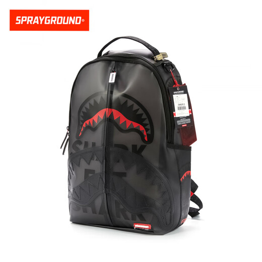
SPRAYGROUND Shark Mouth Backpack 25 New Black Frosted Transparent Backpack Large Capacity Student School Bag Black