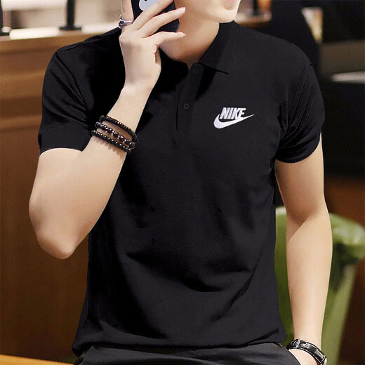 Nike (Nike) reines Baumwollpolo-Hemd Sommer kurzärmeligte Revers-Sport-T-Shirt Herren Top Fn3895 Black FN3895-010 Pure Cotton Atmable S 100-120jin [Jin entspricht 0,5 kg]