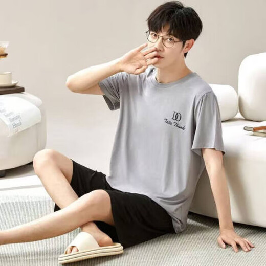 Luechmen Pyjama Herren Sommer-Lose und Shorts sowie ein großer dünner Sommeranzug tragen l [Craft 6623 Herren-Hausanzug L [Vorgeschlagen 95-120 Jin [Jin ist 0,5 kg]]
